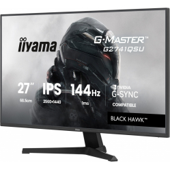 IIYAMA Monitor 27 cali G2741QSU-B1 IPS,QHD,144Hz,1ms,2xUSB Adaptive G-SYNC,HDMI,DP,350cd, 