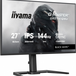 IIYAMA Monitor 27 cali GB2741QSU-B1 IPS,QHD,144Hz,1ms,2xUSB, Adaptive G-SYNC,HDMI,DP,350cd, HAS (150) PIVOT 