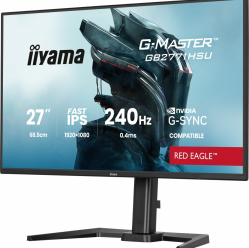 IIYAMA Monitor 27 cali GB2771HSU-B1 0.4ms,Fast IPS, HAS (150) PIVOT, 1xUSB 3.2, 1xUSB C, 240Hz, DP, 2xHDMI,Adaptive G-SYNC-1920x1080@48-240Hz DP Only