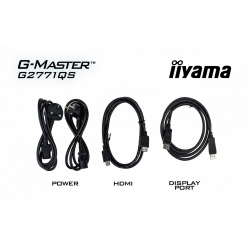 IIYAMA Monitor 27 cali G2771QS-B1 QHD,Fast IPS,DP,2xHDMI,200Hz, 350cd,Adaptive G-SYNC - 2560 x 1440 @48-200Hz DisplayPort Only 