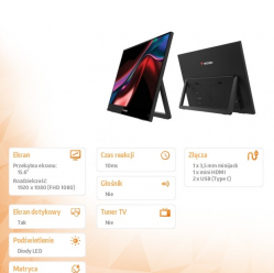 Verbatim Przenośny monitor dotykowy Light 15,6 Full HD Portable