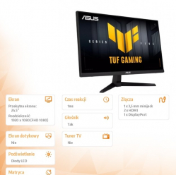 Asus Monitor 25 cali TUF Gaming VG259QMR5A IPS 310Hz HDMI DP 