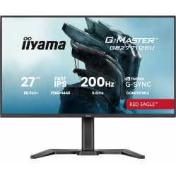 IIYAMA Monitor 27 cali GB2771QSU-B1 QHD,Fast IPS,200Hz,HAS (150) PIVOT,2xUSB 3.2,2xUSB C,0,5ms,2xHDMI,DP,350cd,Adaptive G-SYNC 2560x1440@48-240Hz DP only
