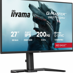IIYAMA Monitor 27 cali GB2771QSU-B1 QHD,Fast IPS,200Hz,HAS (150) PIVOT,2xUSB 3.2,2xUSB C,0,5ms,2xHDMI,DP,350cd,Adaptive G-SYNC 2560x1440@48-240Hz DP only