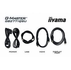 IIYAMA Monitor 27 cali GB2771QSU-B1 QHD,Fast IPS,200Hz,HAS (150) PIVOT,2xUSB 3.2,2xUSB C,0,5ms,2xHDMI,DP,350cd,Adaptive G-SYNC 2560x1440@48-240Hz DP only