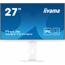 IIYAMA Monitor 27 cali XUB2797HSN-W2 IPS,FHD,USB-C Dock,HAS,300cd,1ms,sRGB99%,100Hz,HDMI,DP-out,USBx4,RJ45,2x2W/5y/ 