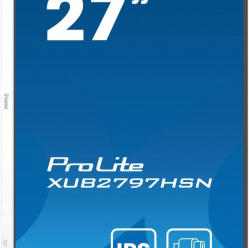 IIYAMA Monitor 27 cali XUB2797HSN-W2 IPS,FHD,USB-C Dock,HAS,300cd,1ms,sRGB99%,100Hz,HDMI,DP-out,USBx4,RJ45,2x2W/5y/ 