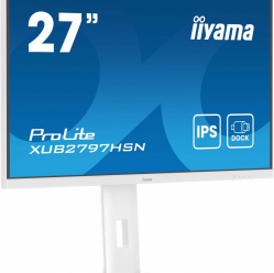 IIYAMA Monitor 27 cali XUB2797HSN-W2 IPS,FHD,USB-C Dock,HAS,300cd,1ms,sRGB99%,100Hz,HDMI,DP-out,USBx4,RJ45,2x2W/5y/ 