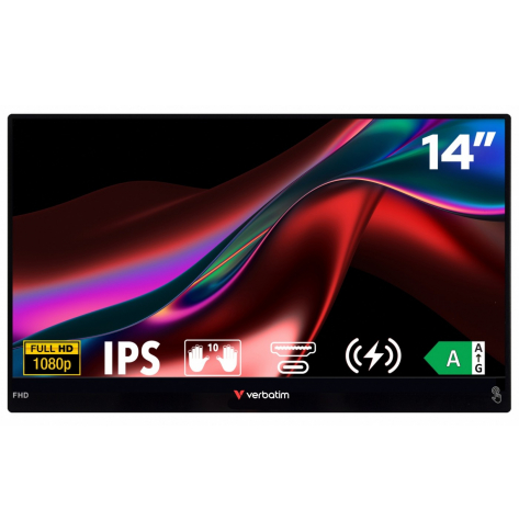 Verbatim Przenośny monitor dotykowy Light zasilany bezprzewodowo Full HD