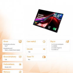 Verbatim Monitor dotykowy PMT-15 Full HD portable 