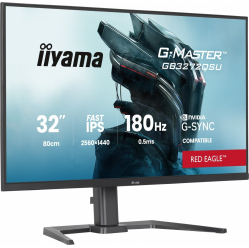 IIYAMA Monitor 31.5 cala GB3272QSU-B1 QHD,IPS,180Hz,2xHDMI,DP,400CD, 2xUSB 3.2 , 2xUSB-C,G-SYNC Compatible, 2x5W, , HAS 150
