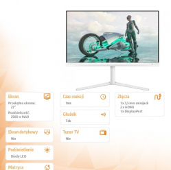 Philips Monitor 27M2N3501PA 27 cali IPS 260Hz HDMIx2 DP Pivot Głośniki 
