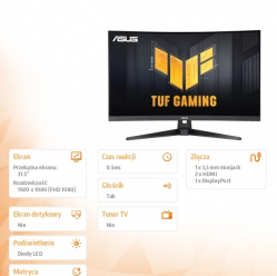 Asus Monitor 32 cale VG32VQM5B TUF DP HDMI*2 0.5MS 