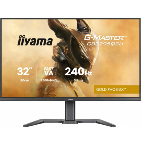 IIYAMA Monitor G-Master 31.5 cala GB3295QSU-B1 QHD,FastVA,240Hz,2xHDMI,DP,400cd,0,4ms, 2xUSB 3.2 , 2xUSB-C, HAS 150, FreeSync Premium - HDMI: 2560 x 1440 @48