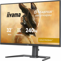 IIYAMA Monitor G-Master 31.5 cala GB3295QSU-B1 QHD,FastVA,240Hz,2xHDMI,DP,400cd,0,4ms, 2xUSB 3.2 , 2xUSB-C, HAS 150, FreeSync Premium - HDMI: 2560 x 1440 @48