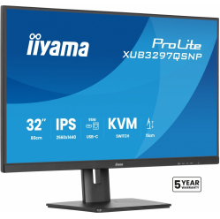 IIYAMA Monitor 32 cale XUB3297QSNP-B1 IPS,QHD,USB-C DOCK (95W), USB HUB 4x, KVM, RJ45