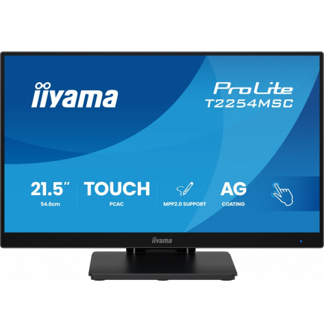 IIYAMA Monitor 21.5 cala T2254MSC-B2AG POJ.10PKT., IPS, POWŁOKA AG, 300cd, FHD, HDMI, DP, 2xUSB, 7H