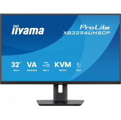 IIYAMA Monitor 31.5 cala XB3294UHSCP-B1.4K,VA,2xHDMI,DP,USB-C dock 95W, PIP,RJ45, 400cd, 2ms, 4xUSB, KVM,Sync,2x5W, HAS (150) PIVOT,