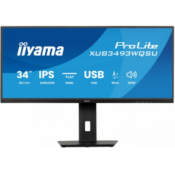 IIYAMA Monitor ProLite 34 cale XUB3493WQSU-B6 IPS,UWQHD,DP,2xHDMI,HAS,21:9,400cd, 120Hz,1000:1,1ms, USB HUBx4, 2x5W,