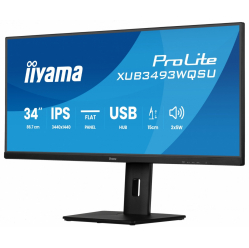 IIYAMA Monitor ProLite 34 cale XUB3493WQSU-B6 IPS,UWQHD,DP,2xHDMI,HAS,21:9,400cd, 120Hz,1000:1,1ms, USB HUBx4, 2x5W,