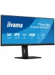 IIYAMA Monitor ProLite 34 cale XUB3493WQSU-B6 IPS,UWQHD,DP,2xHDMI,HAS,21:9,400cd, 120Hz,1000:1,1ms, USB HUBx4, 2x5W,