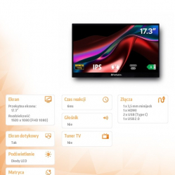Verbatim Monitor dotykowy PMT-17 Full HD Portable 