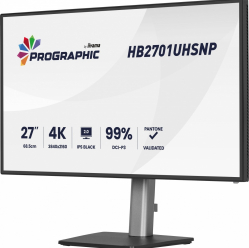 IIYAMA Monitor 27 cali ProGraphic HB2701UHSNP-B1 4K,IPS BLACK 2.0,450cd,VESA USB-c dock(PD:96W),HDMI,DP,DAISY/CHAIN,4xUSB,RJ45,3000:1,sRGB:100%,DCI-P3:99%,KV