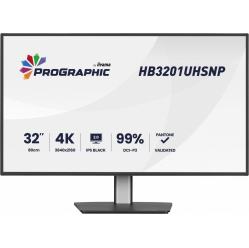IIYAMA Monitor 31.5 cala ProGraphic HB3201UHSNP-B1 4K,IPS BLACK 2.0,450cd,VESA USB-c dock(PD:96W),HDMI,DP,DAISY/CHAIN,4xUSB,RJ45,3000:1,sRGB:100%,DCI-P3:99%,