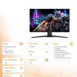 Gigabyte Monitor 27 cali FO27Q5P QD-OLED/500Hz/2K/HDMI