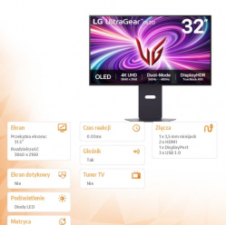 LG Electronics Monitor 32 cale 32GS95UV-B UHD UltraGear