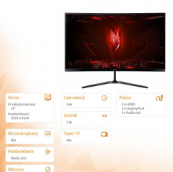 Acer Monitor 27 cali Nitro ED270US3 ED270US3bmiipx