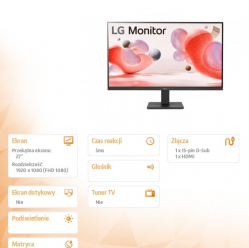 LG Electronics Monitor 27MR400-BQ 27 cali IPS