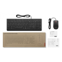 LENOVO Zestaw klawiatura i mysz Essential Wired Keyboard and Mouse Combo - US Euro