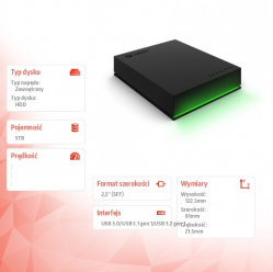Seagate Dysk twardy 2.5 cala Game Drive Xbox STKX5000403 5TB