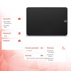 Seagate Dysk twardy Expansion 22TB 3.5 cala STKP22000400