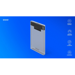 Zewnętrzna obudowa na dysk HDD/SSD 2.5", USB 3.0, AK-66, transparentna