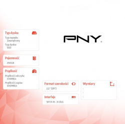 PNY Dysk SSD 250GB 2,5 SATA3 SSD7CS900-250-SI BULK