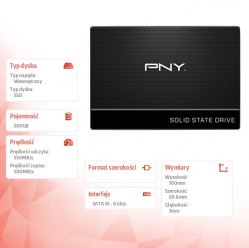 PNY Dysk SSD 500GB 2,5 S3 BULK SSD7CS900-500-SI