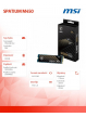 MSI Dysk SSD SPATIUM M450 500GB M.2 PCIe4 3600/2300MB/s