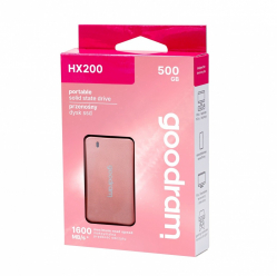 GOODRAM Dysk SSD HX200 500GB USB-C+A 1500/900MB/s różowe złoto