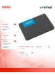 Crucial Dysk SSD BX500 500GB SATA3 2.5 cala