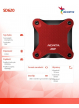 Adata Dysk zewnętrzny SSD SD620 512G U3.2A 520/460 MB/s czerwony
