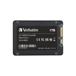 Verbatim Dysk SSD wewnętrzny 1TB SATA III Czarny 