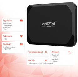 Crucial Dysk SSD X9 1TB USB-C 3.2 Gen2