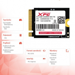 Adata Dysk SSD XPG GAMMIX S55 1TB PCIe 4x4 5/3.7MB/s M2230 