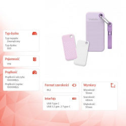 Verbatim Pocket Dysk SSD 1TB M.2 1000MB/s USB-C 32322