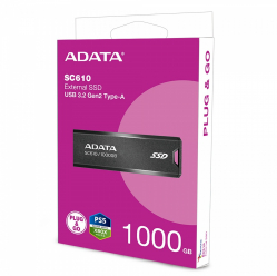 Adata Dysk SSD zewnętrzny SC610 1000 GB USB3.2A Gen2 czarny 