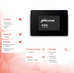 Dysk SSD 5400 MAX 480GB SATA 2.5 7mm Single Pack