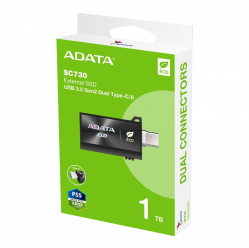 Dysk zewnętrzny SSD Adata SC730 1TB USB 3.2C/A 600/600MB/s czarny