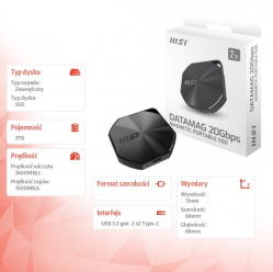 MSI Dysk zewnętrzny SSD DATAMAG 20Gbps 2TB